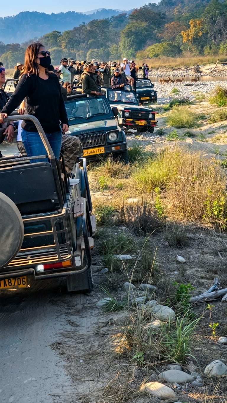Open jeep safari in Jim Corbett